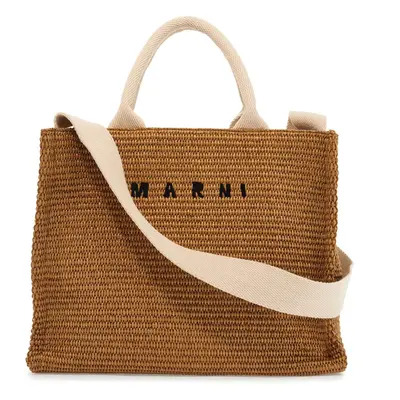 Marni-Borsa Tote Piccola In Tessuto Effetto Rafia-Donna