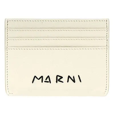 Marni-Logo Card Holder Portafogli Bianco-Donna