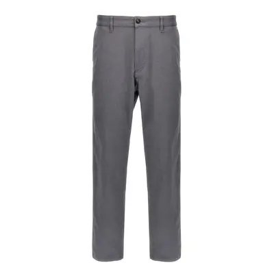 Hugo Boss-Cotton Trousers Pantaloni Grigio-Uomo