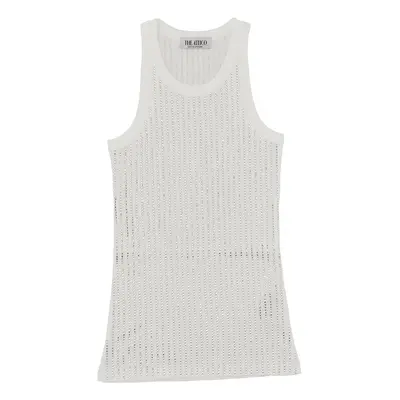 THE ATTICO Strass-embellished ribbed tank top Woman 42