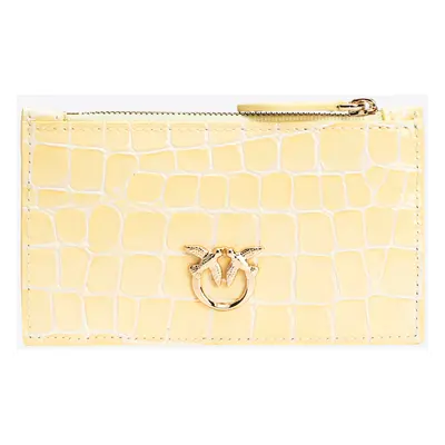 Pinko, Porta carte cocco lucido PINKO Galleria, Fieno-light gold, U