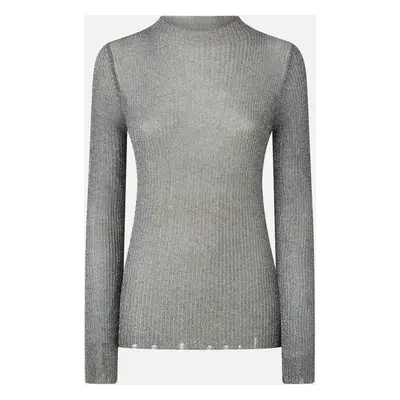 Pinko, Maglioncino con filato metallizzato, Grigio/argento, XS