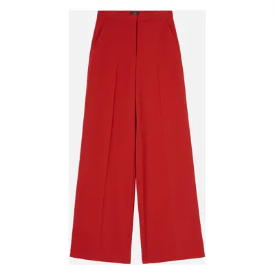 Pinko, Pantaloni palazzo elegante in crêpe, Rosso salsa, 36