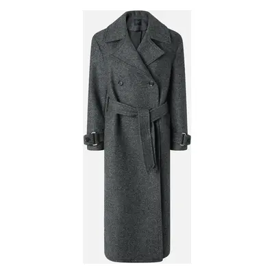 Pinko, Cappotto stile trench con cintura, Grigio - peltro, 38