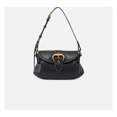 Pinko, Borsa piccola a spalla Jolene con tracolla in metallo, Nero-antique gold, U