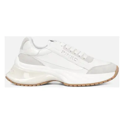 Pinko, Sneakers ARIEL in pelle con dettagli a contrasto, Bianco puro, 35