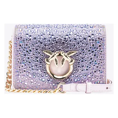 Pinko, Mini Love Bag Click full strass PINKO Galleria, Sfum. orchidea-light gold, U