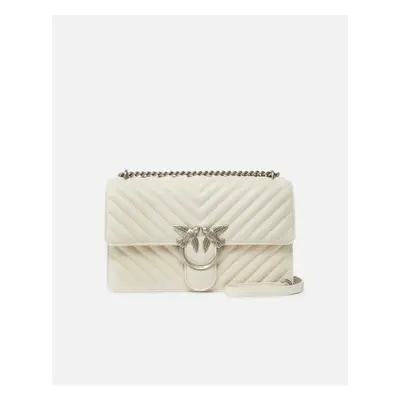 Pinko, Classic Love Bag One Chevron, Bianco+bianco-old silver, U