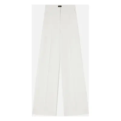 Pinko, Pantaloni palazzo elegante in crêpe, Bianco giglio, 36