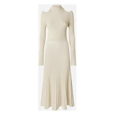 Pinko, Abito in maglia con spalle scoperte, Bianco/oro, XXS