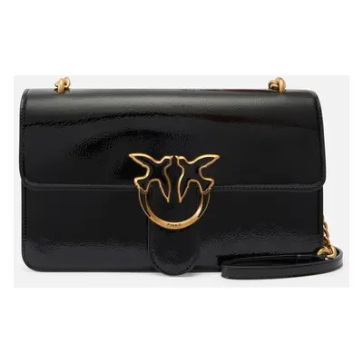 Pinko, Borsa a tracolla Love Bag lucida, Nero-antique gold, U