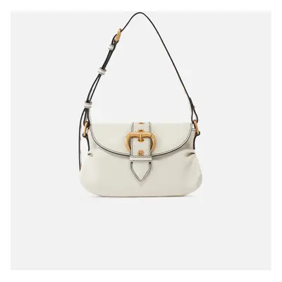 Pinko, Borsa piccola a spalla Jolene con tracolla in metallo, Bianco+banco-antique gold, U