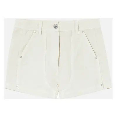 Pinko, Pantaloncini shorts in cotone con tasche, Bianco latte, 36