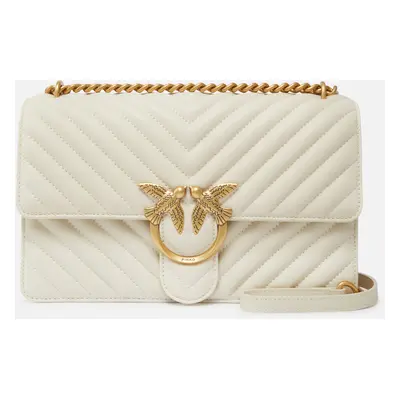 Pinko, Classic Love Bag One Chevron, Bianco+banco-antique gold, U