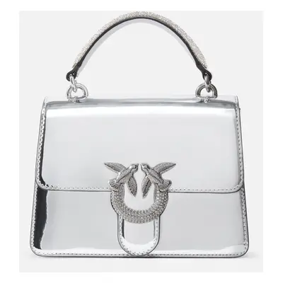 Pinko, Borsetta a mano Mini Love Bag effetto specchio dorato, Argento-nickel lucido, U