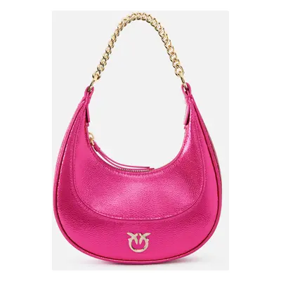 Pinko, Mini borsa Brioche Bag a mano pelle metallizzata, Fuxia metallizzato-oro, U