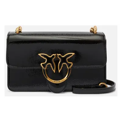 Pinko, Borsa a tracolla piccola Love Bag effetto pelle, Nero-antique gold, U