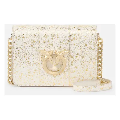 Pinko, Mini borsa a tracolla Love Bag in rettile con lamina PINKO Galleria, Oro-light gold, U