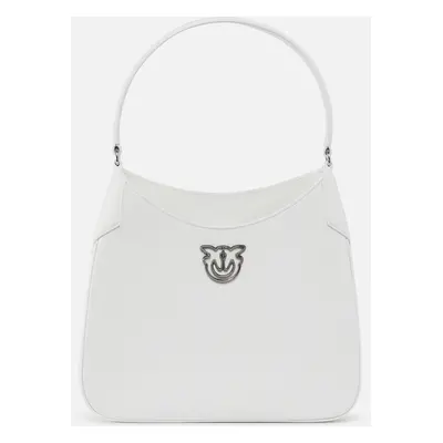 Pinko, Borsa a spalla hobo in pelle liscia PINKO Galleria, Beige sabbia slavata-old silver, U