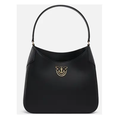 Pinko, Borsa a spalla hobo in pelle liscia PINKO Galleria, Nero-light gold, U