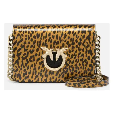 Pinko, Borsetta leopardata Mini Love Bag a tracolla PINKO Galleria, Oro/nero-light gold, U