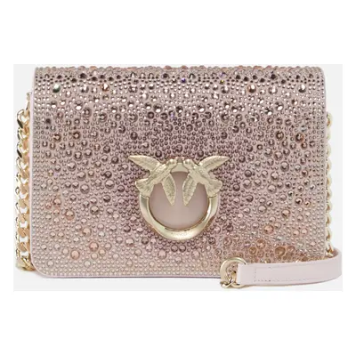 Pinko, Mini Love Bag Click full strass PINKO Galleria, Malva tenue-light gold, U