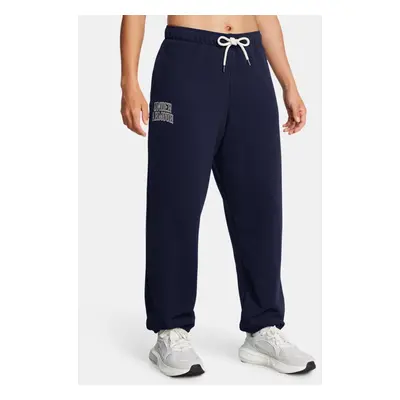 Pantaloni Under Armour Icon Heavyweight Terry Oversized da donna Midnight Blu Marino / Summit Bi