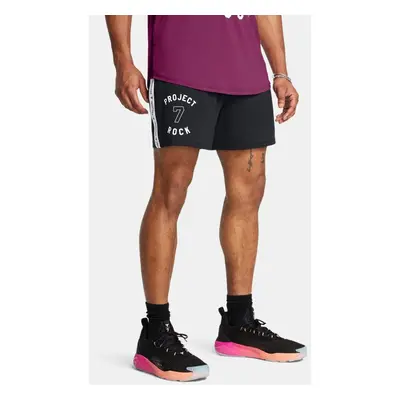 Shorts Project Rock Mesh Badge Of Honor da uomo Nero / Bianco S