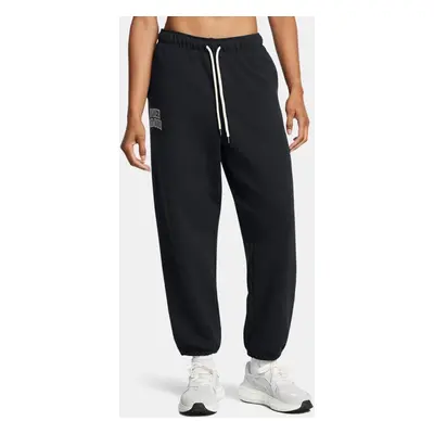 Pantaloni Under Armour Icon Heavyweight Terry Oversized da donna Nero / Summit Bianco L