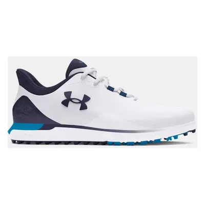 Scarpe da golf Under Armour Drive Fade Spikeless da uomo Bianco / Capri / Midnight Blu Marino 44