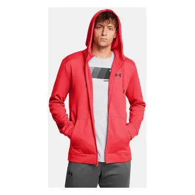 Felpa con cappuccio Armour Fleece® Full Zip da uomo Racer Rosso / Nero XXL