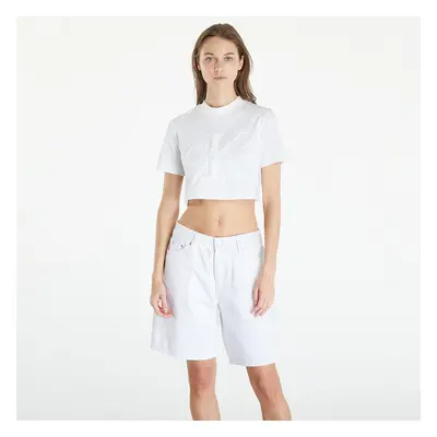 Maglietta Calvin Klein Jeans Premium Monologo Cropped T-Shirt White