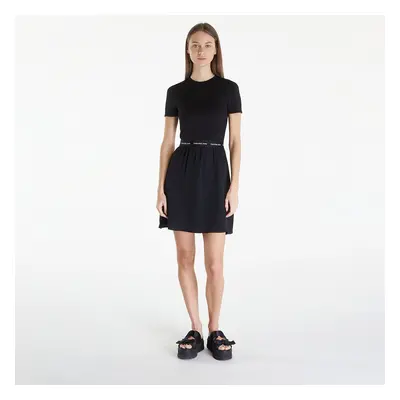 Vestito Calvin Klein Jeans Logo Elastic Short Sleeve Dress Black