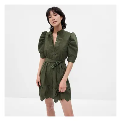 Vestito GAP Mini Shirtdress Deep Depths Green