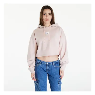 Felpa Calvin Klein Jeans Woven Label Hoodie Sepia Rose