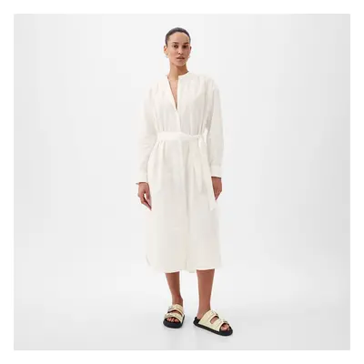 Vestito GAP Longsleeve Linen Maxi Dress New Off White