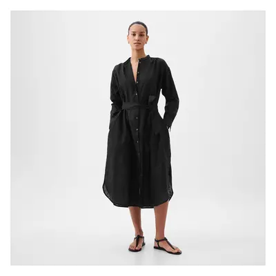 Vestito GAP Longsleeve Linen Maxi Dress Black