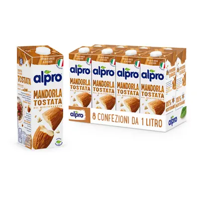 ALPRO Bevanda Vegetale alla Mandorla Tostata 8x1L | Alproshop 8 Confezioni da 1l