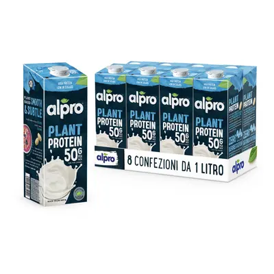 ALPRO PROTEIN 50g Gusto Soia 100% Vegetale | Alproshop.it 8 Confezioni da 1L