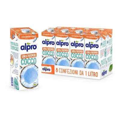 ALPRO SENZA ZUCCHERI Gusto Cocco 100% Vegetale | Alproshop.it 8 Confezioni da 1l