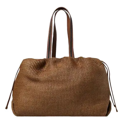 Borsa Shopper in tessuto con Shiny Handles