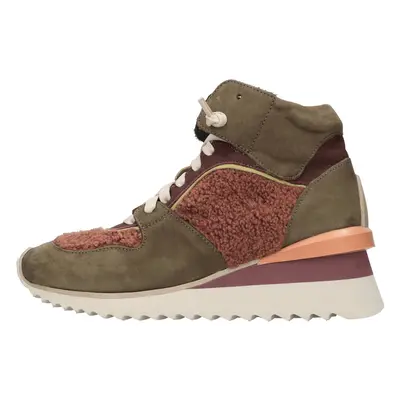 Sneakers alte in pelle e tessuto