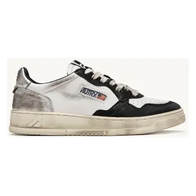 SNEAKERS MEDALIST LOW SUPER VINTAGE LOW IN PELLE BIANCA NERA E ARGENTO