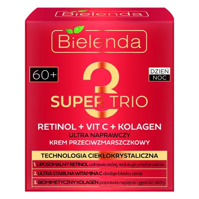 Bielenda Super Trio (Retinolo + Vit C + Collagene) Crema Antirughe 60+ Giorno/Notte 50 ml 50 ml