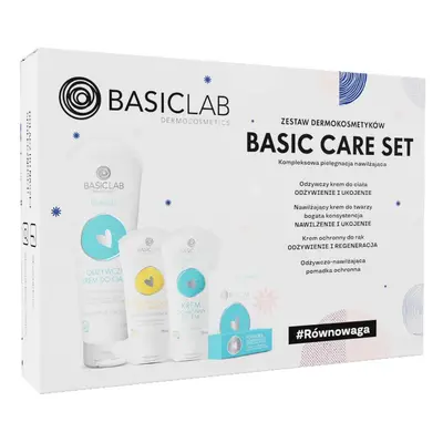 BasicLab Kit Dermocosmetico per il Corpo (Crema Corpo + Crema Ricca + Crema Mani + Balsamo Labbr