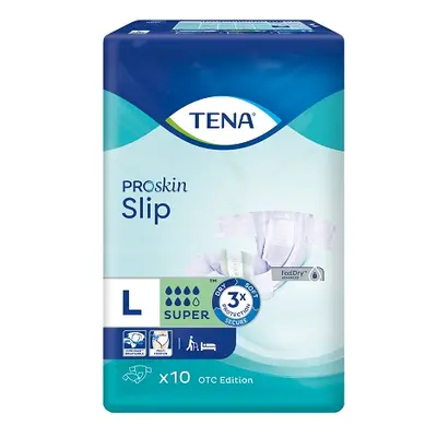 Tena Slip ProSkin Super, Pannoloni per Adulti, 92-144 cm, Taglia Large 10 pz