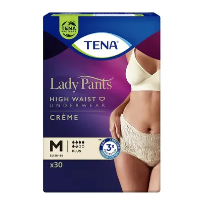 Tena Lady Pants Plus, Pannoloni per Donna, Colore Crema, Taglia Medium 30 pz