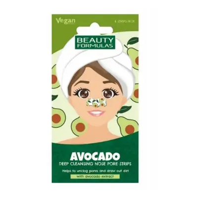 Beauty Formulas Strisce Purificanti per il Naso all’Avocado 6 pz