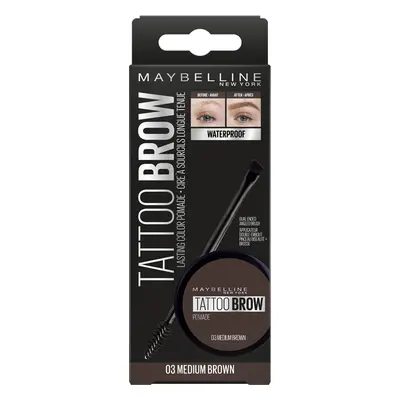 Maybelline Tattoo Brow Pomata per Sopracciglia, 03 3.5 ml Medium Brown