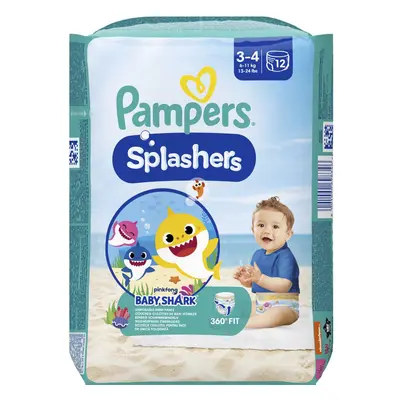 Pampers Pants Splashers Baby Shark Pannolini Mutandina Taglia 3 12 pz